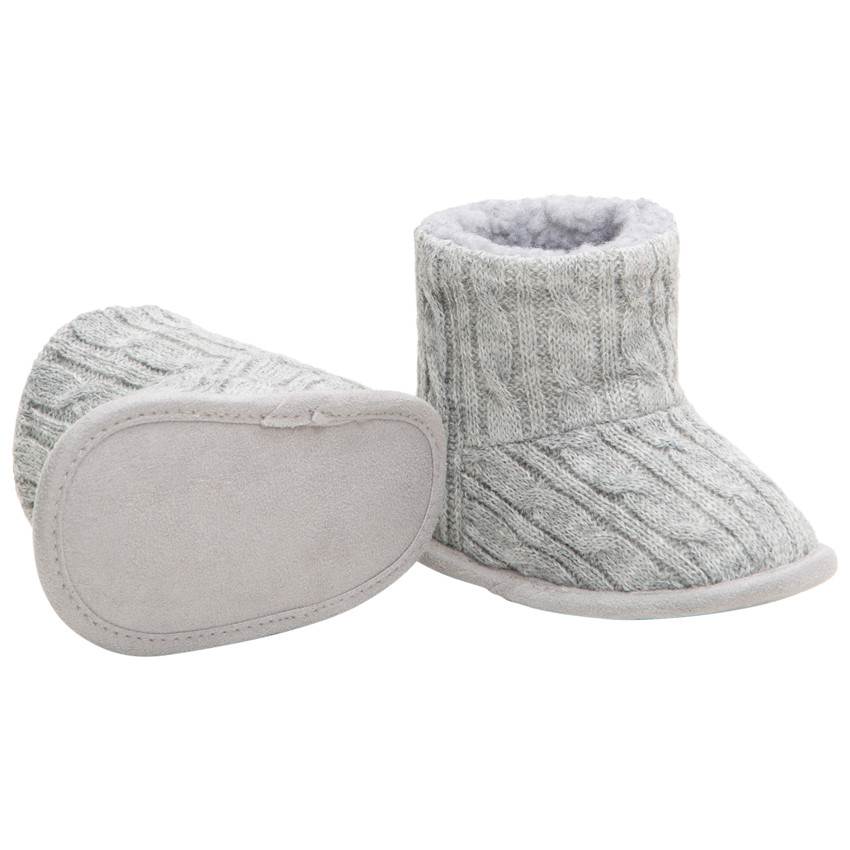 1/2 bottes en tricot à torsades et intérieur fourré 