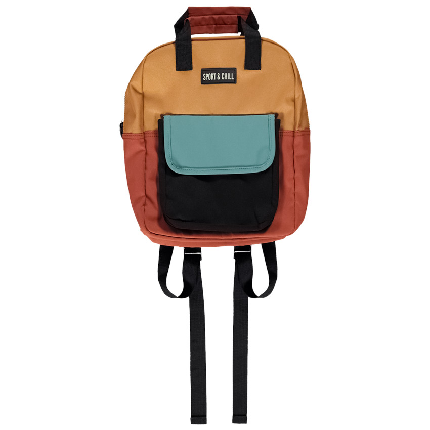 Kleurblok effect canvas rugzak voor jongen 