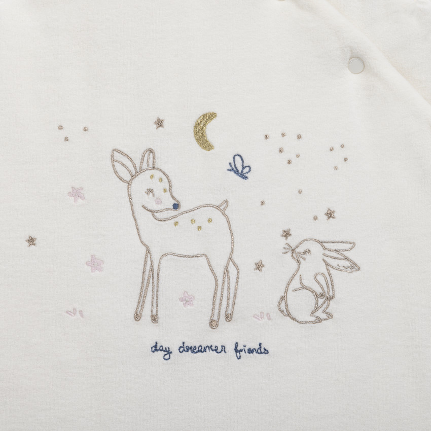 Gigoteuse sans manches TOG 3 en velours Little Deer écru 