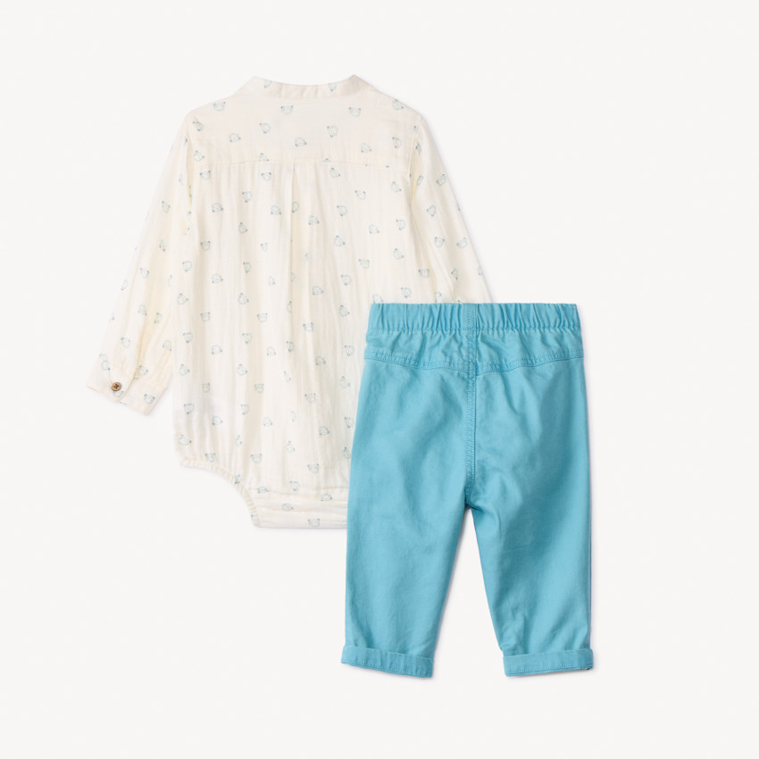 Ensemble 2 pièces avec body manches longues pour bébé garçon 