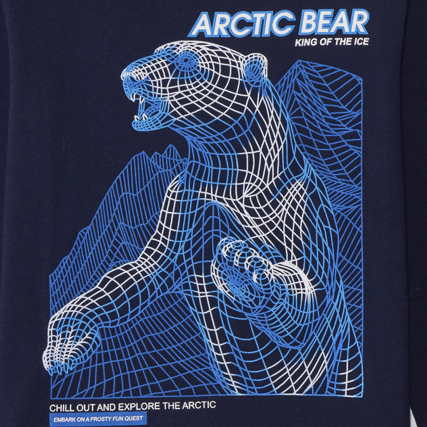 T-shirt manches longues print fantaisie Bear garçon 