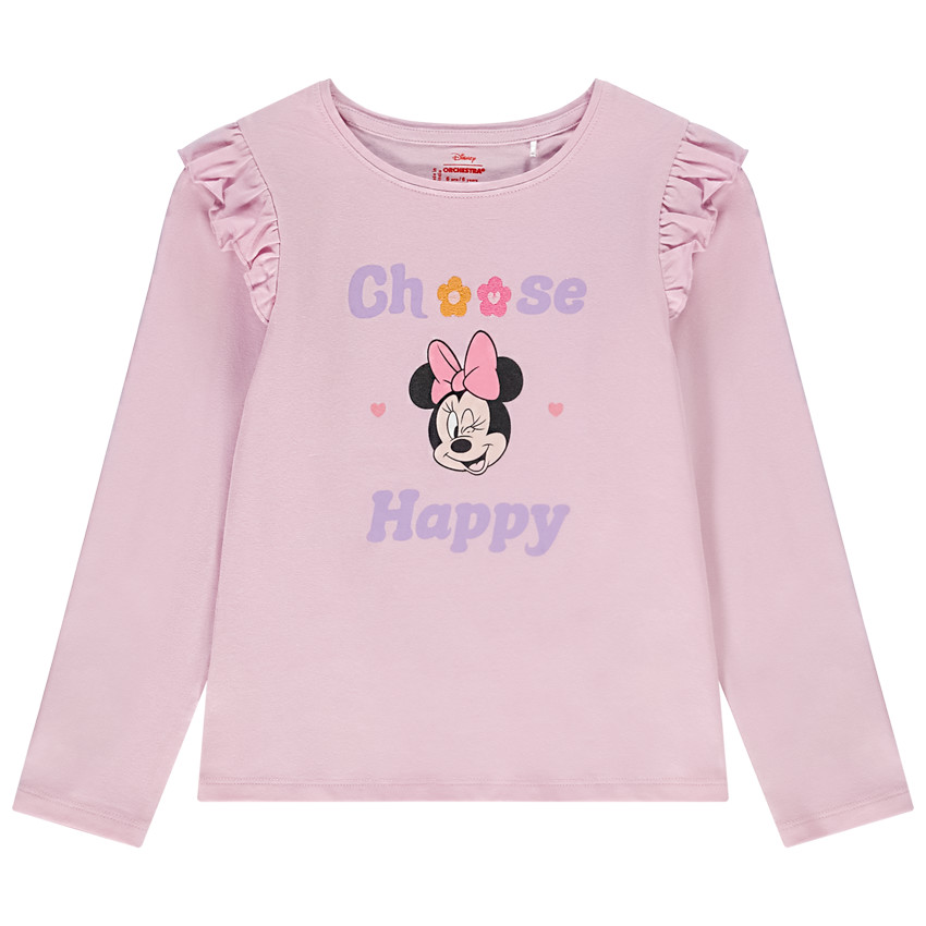 Langarm T-shirt met Minnie Disney print voor meisjes 