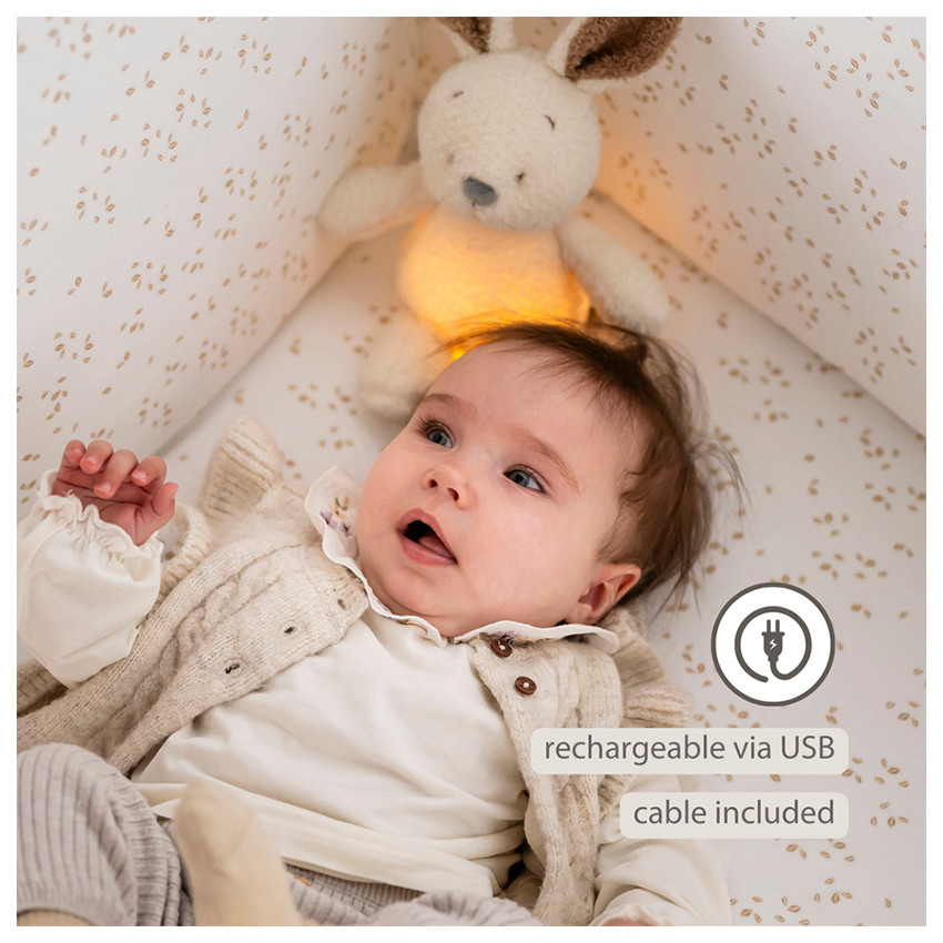 Nachtlamp mini knuffel konijntje 25cm Tedyy Bouclette Ecru 