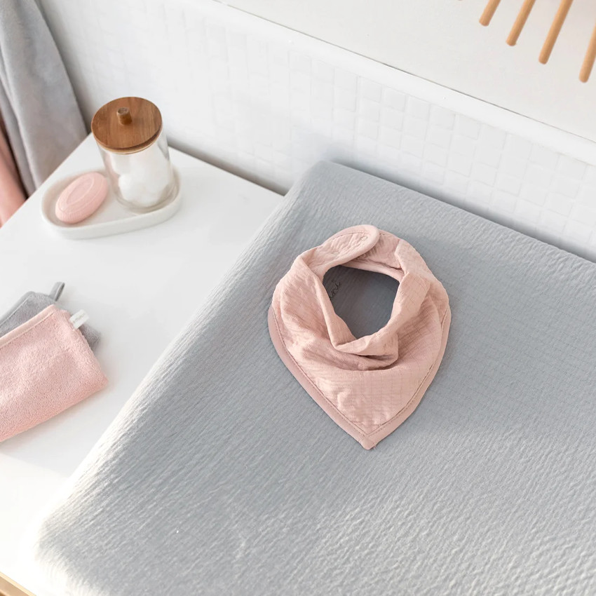 Bavoir Bandana waterproof Tetra Jersey Blush 25cm 