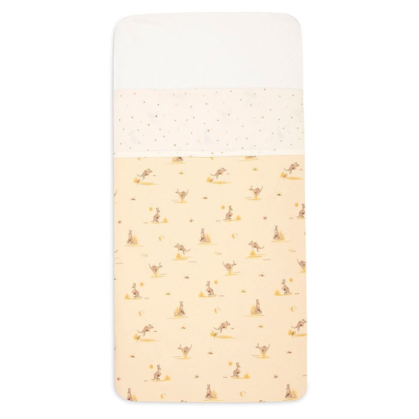 Drap-housse 150X120CM Kangaroots et Dusty Dots 