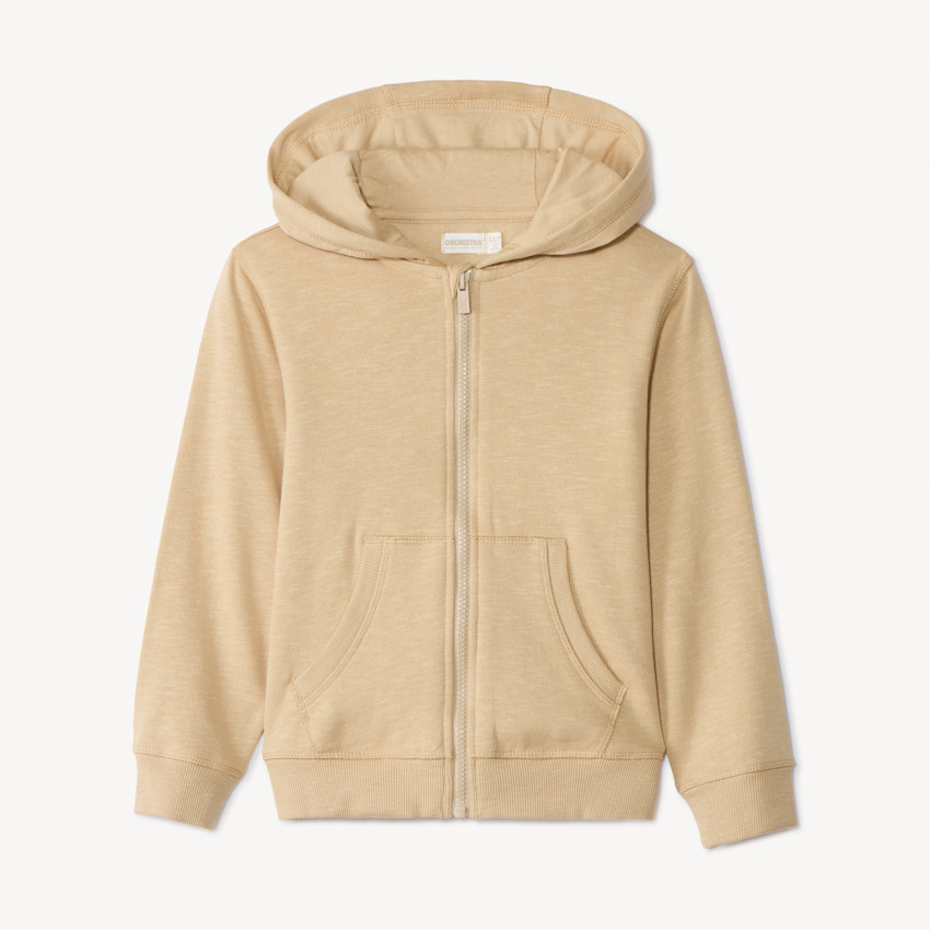 Gilet en molleton slub uni à capuche pour garçon 