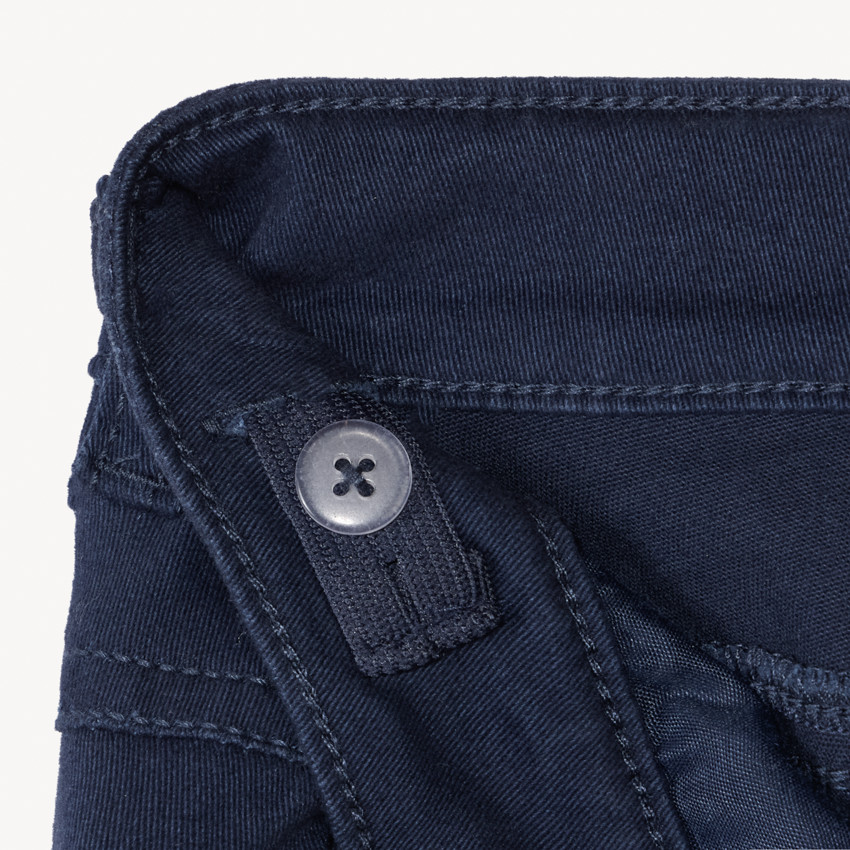Slim fit unicolore crinkle broek voor jongens 