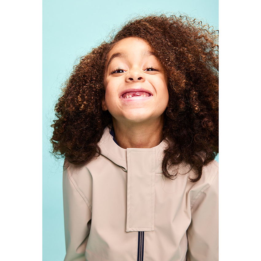 Rubberen parka met gestreepte voering voor jongens 