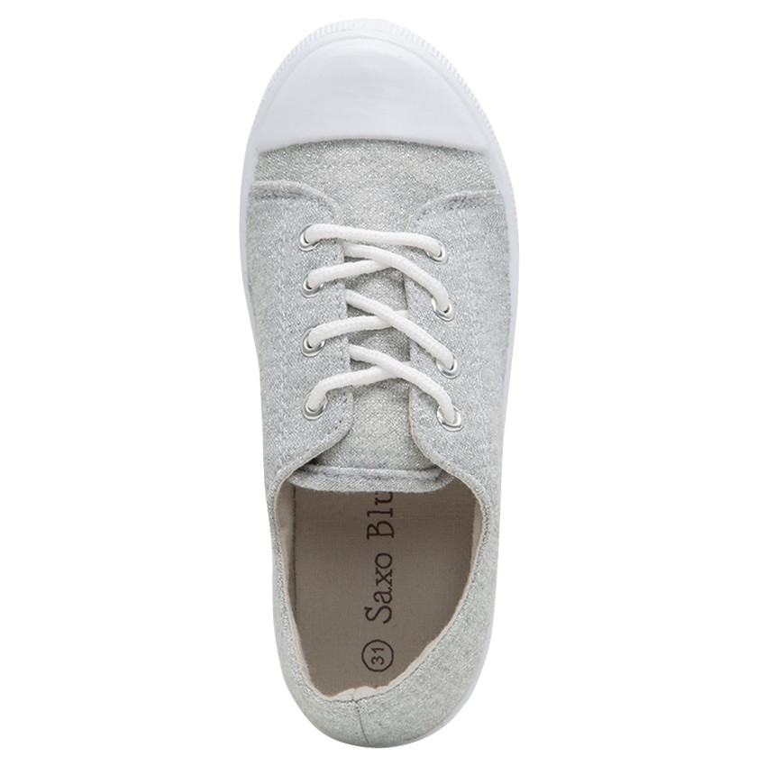 Lage, blinkende sneakers van linnen met elastische veters van maat 28 tot 38 