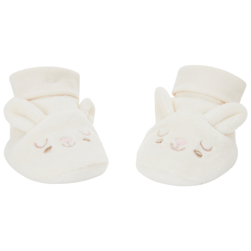 Chaussons lapin en velours pour bébé 
