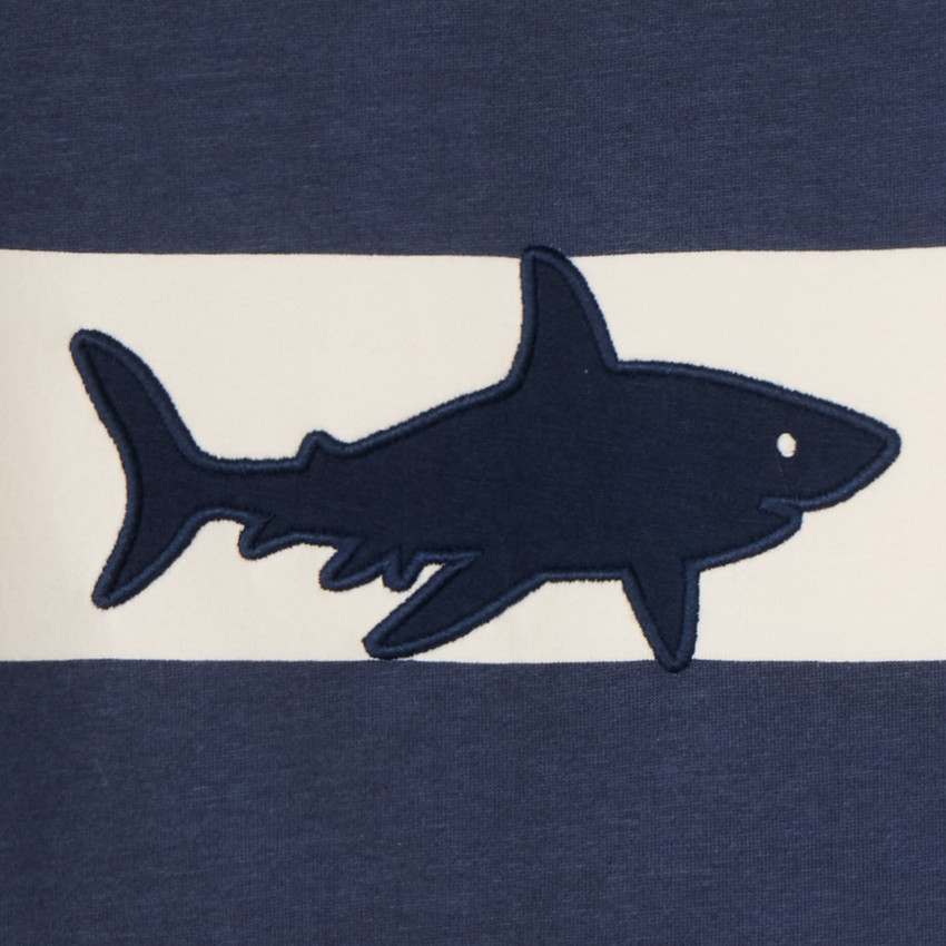 Sweatshirt van fleece met geborduurd haai voor jongens 