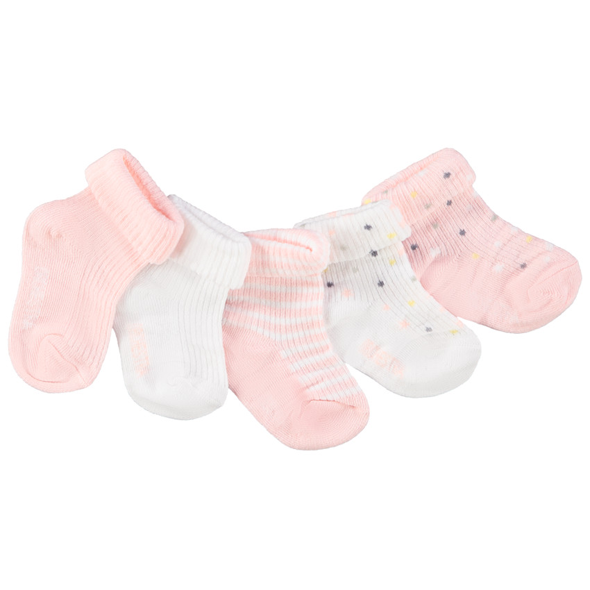 Set van 5 paren van rib sokken voor prematuur baby 