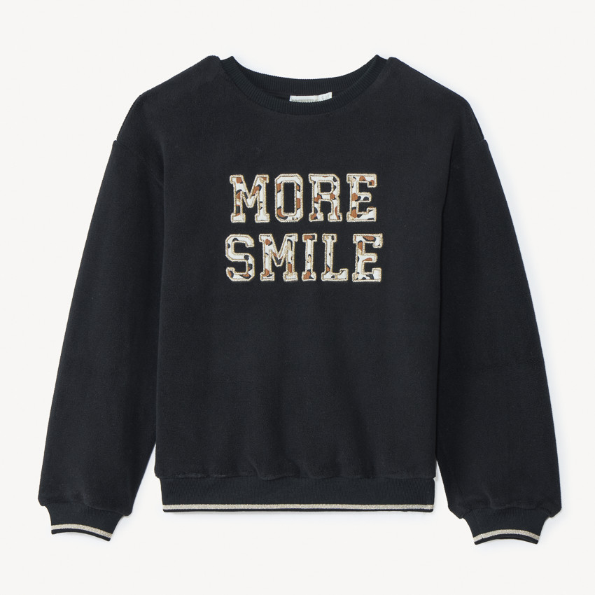 Oversized fleece sweater met gevlekte patches voor meisjes 