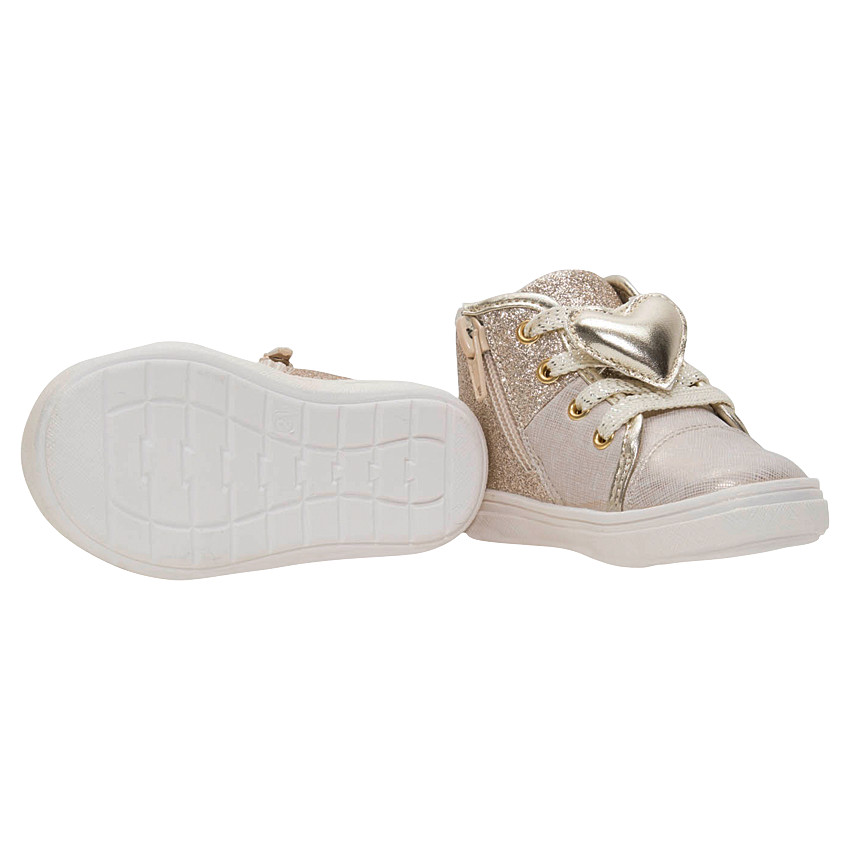 Bottillons de marche à paillettes dorées pour bébé fille 