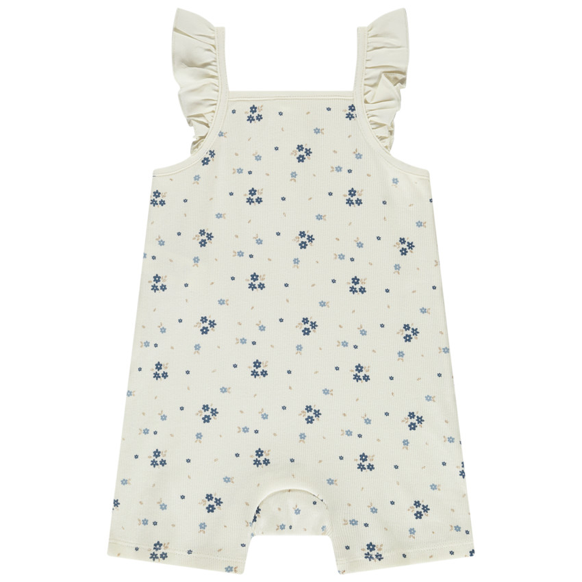Combishorts côtelée imprimé fleuri pour bébé fille 