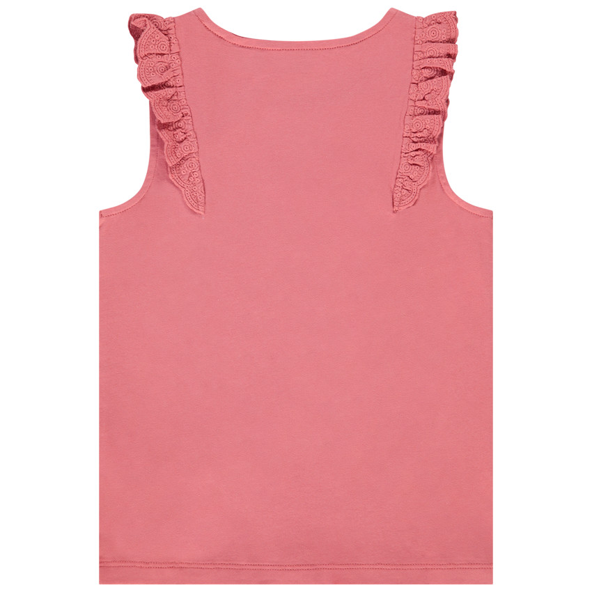 Débardeur à volants en broderie anglaise fille 