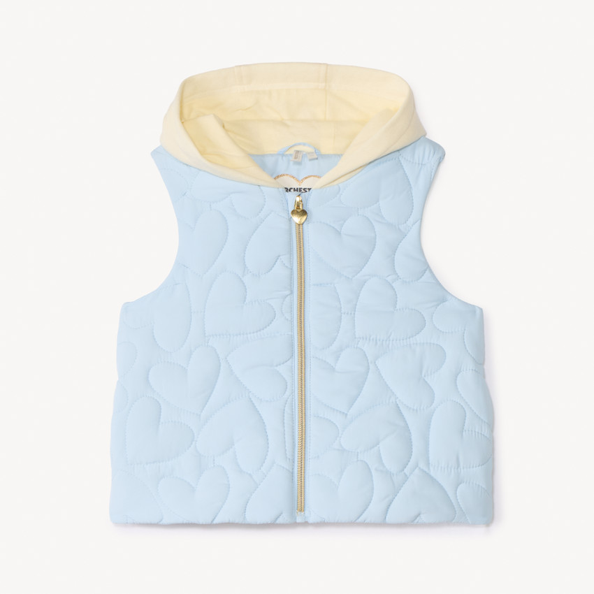 Mouwloze gewatteerde vest met hartjes voor babymeisjes 