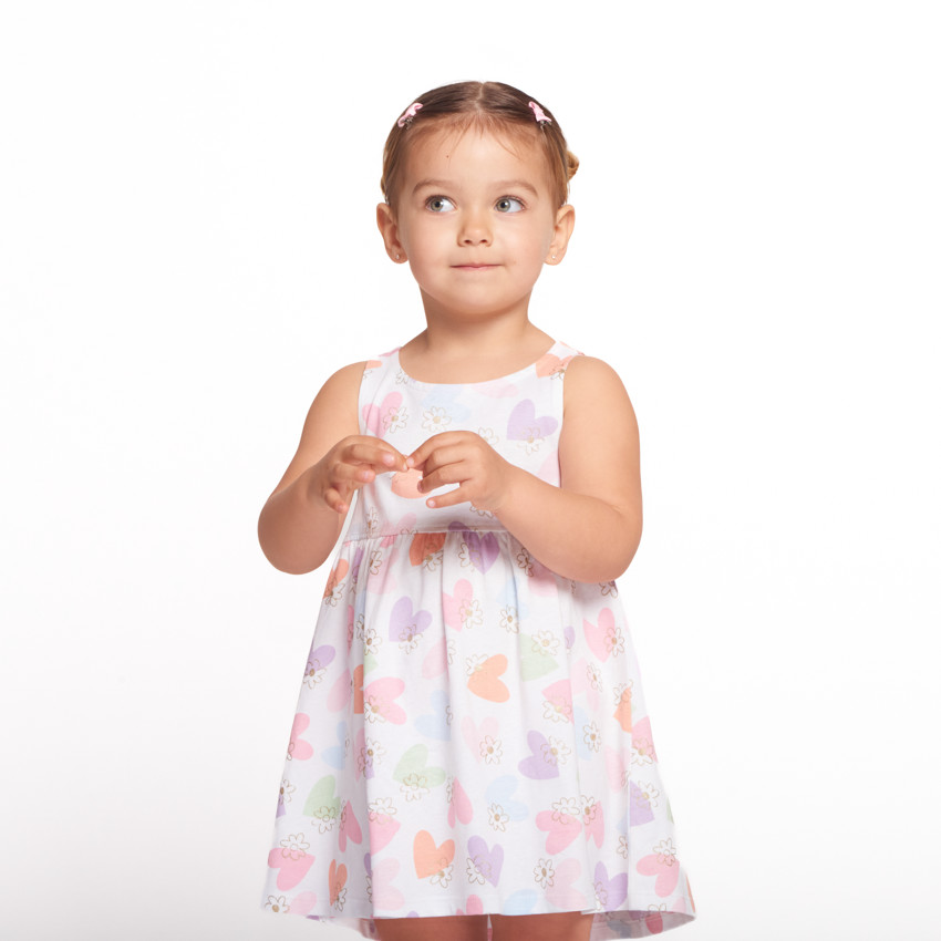 Robe sans manches imprimé fantaisie pour bébé fille 