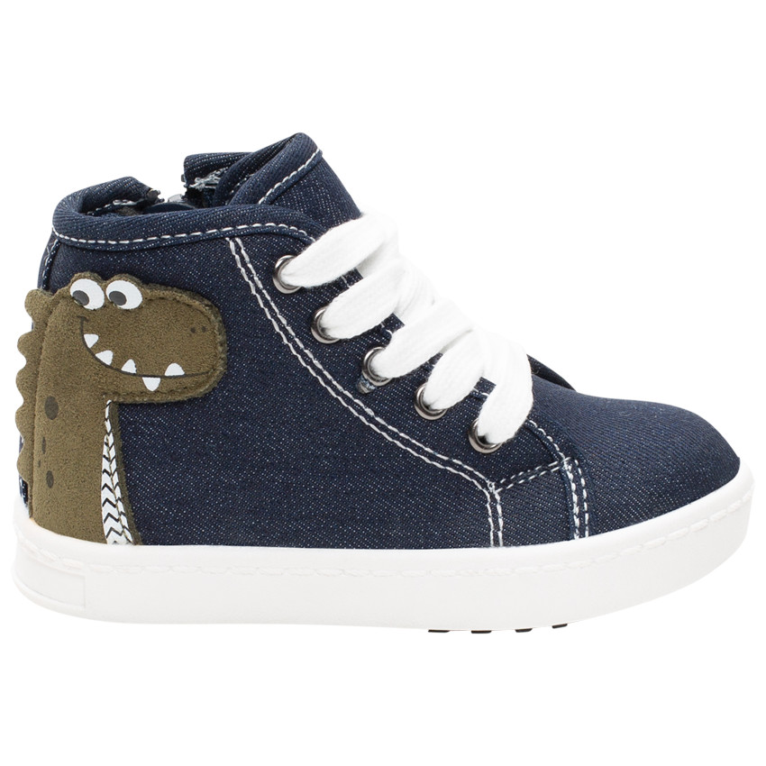 Jeanslaarsjes met dinosauruspatch 