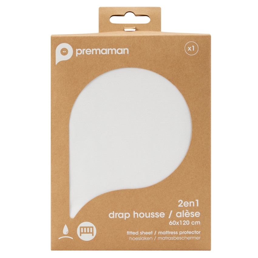 Drap-housse 2 en 1 60 x 120 cm 