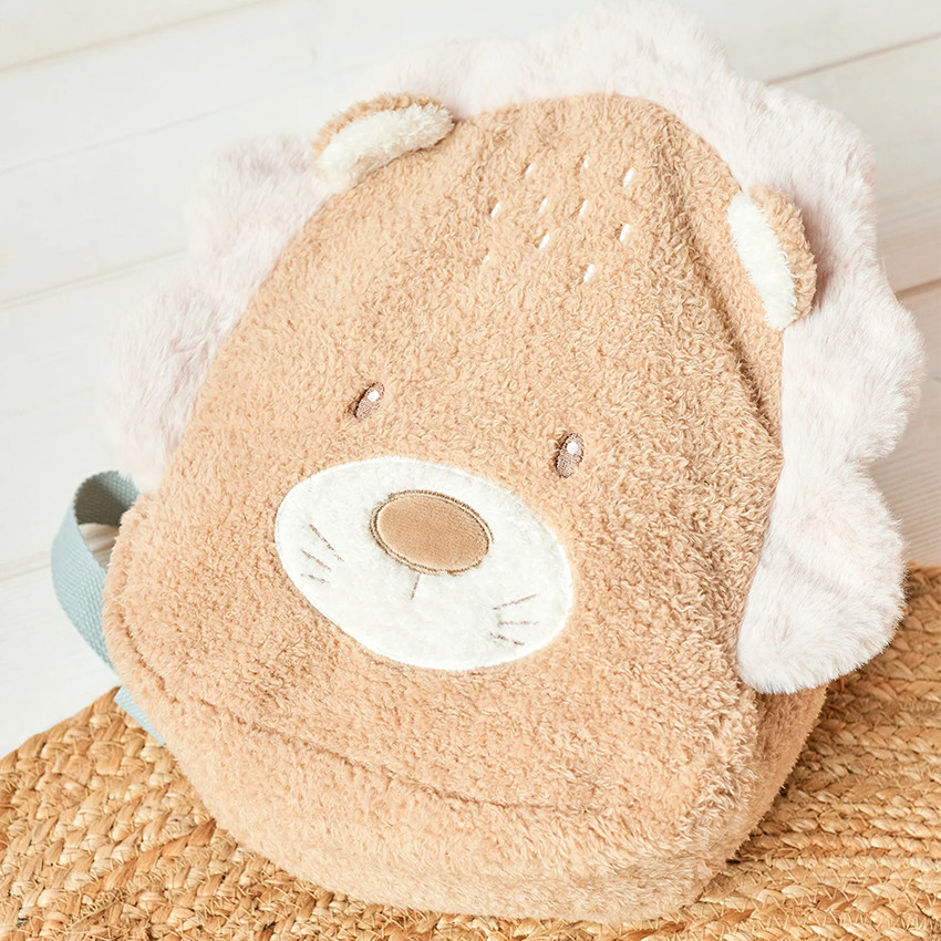 Sac à dos - Lion Teddy bouclette - caramel  
