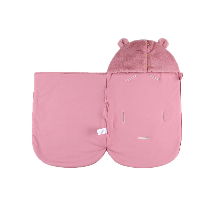 Nid d'ange en fausse fourrure - Rose 