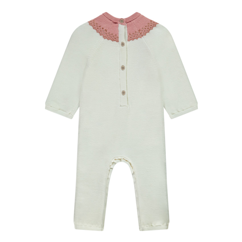 Combinaison longue en tricot jacquard pour bébé fille 
