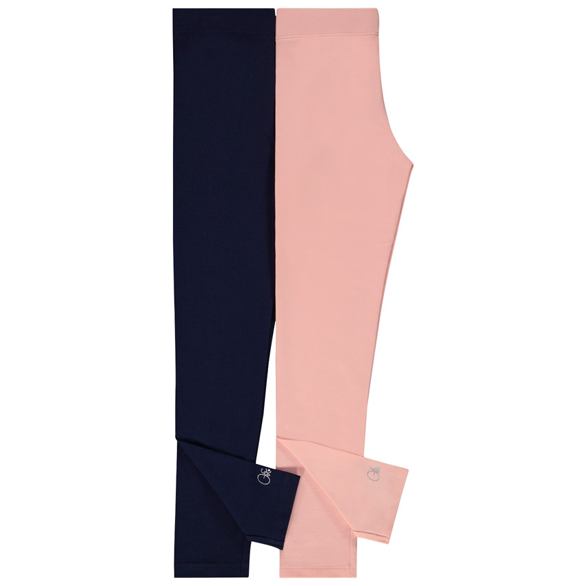 Lot de 2 leggings unis avec foil print fille 