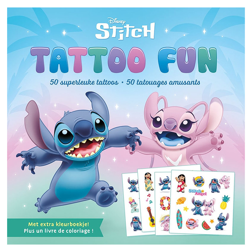 NL/FR – Disney Stitch Tattoo Fun 50 tatouages amusants +3A / Disney Stitch Tattoo Fun 50 superleuke tattoos +3J 