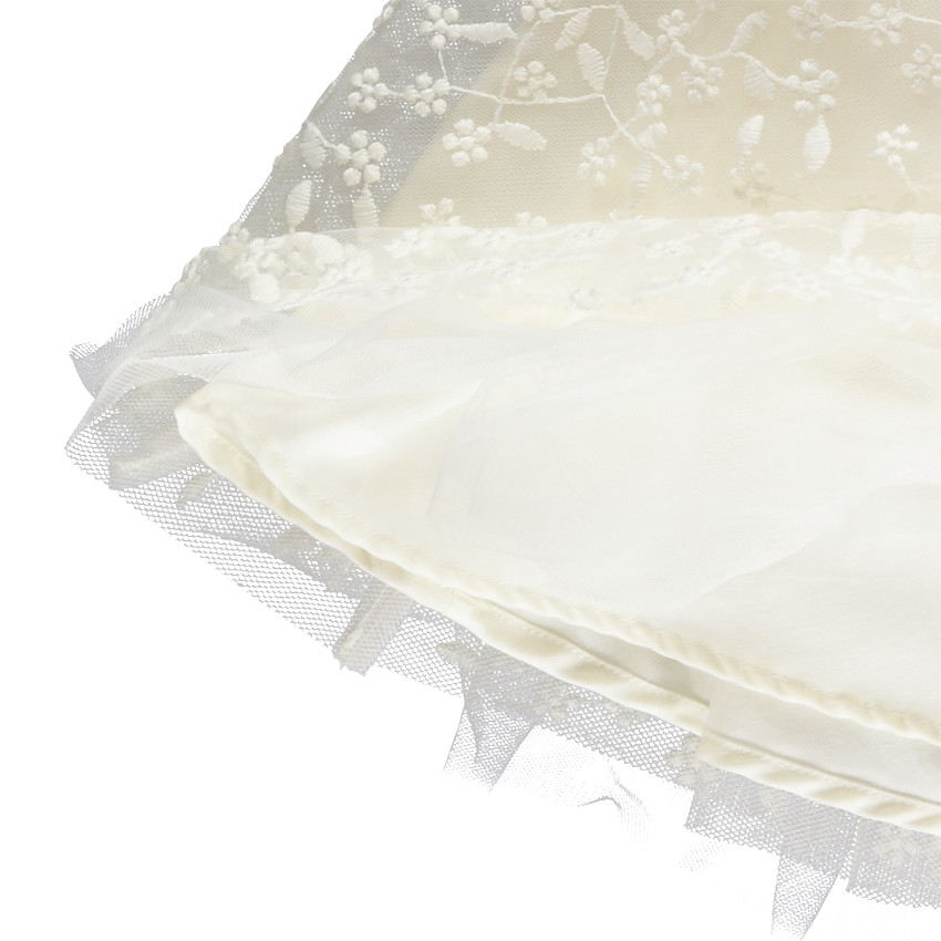 Jupe courte en tulle brodé et taille pailletée pour fille 