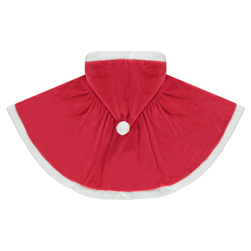 Kerstcape van velours met kap 