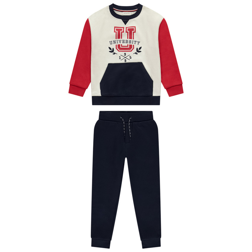 Ensemble jogging molleton effet color block pour garçon 