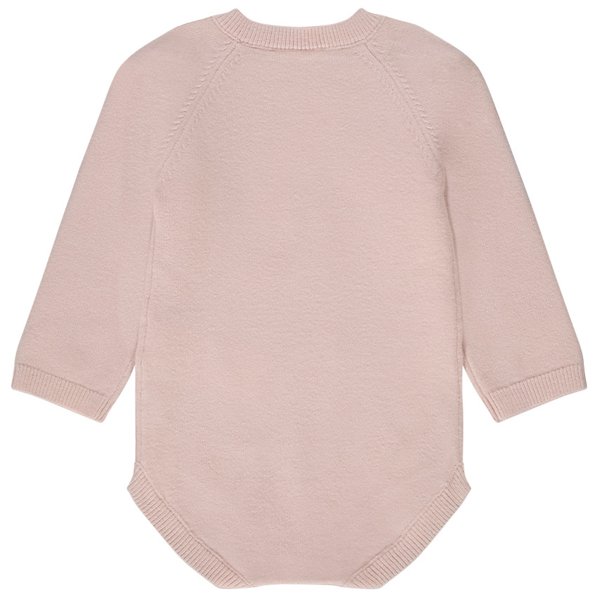 Barboteuse en tricot avec broderies fleurs pour bébé fille 