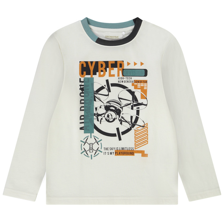 T-shirt manches longues print drone pour garçon 