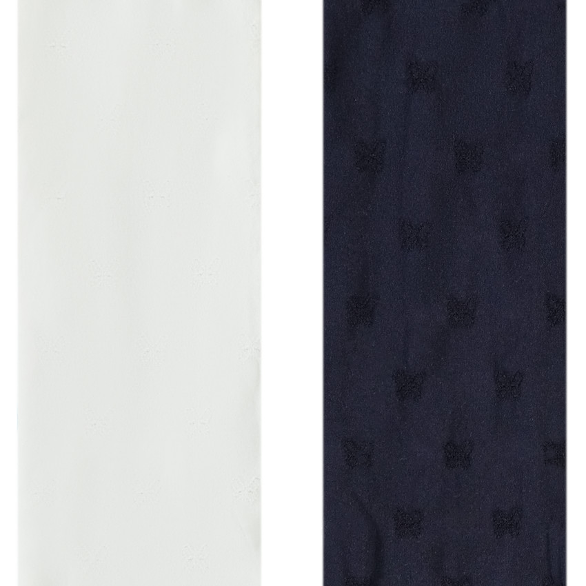 Lot de 2 collants fins en jacquard fantaisie pour bébé fille 