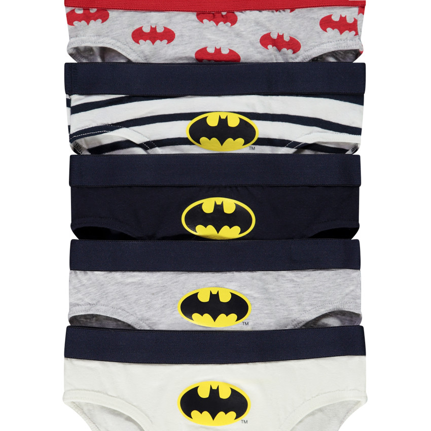 Lot de 5 slips motifs Batman Warner pour garçon 