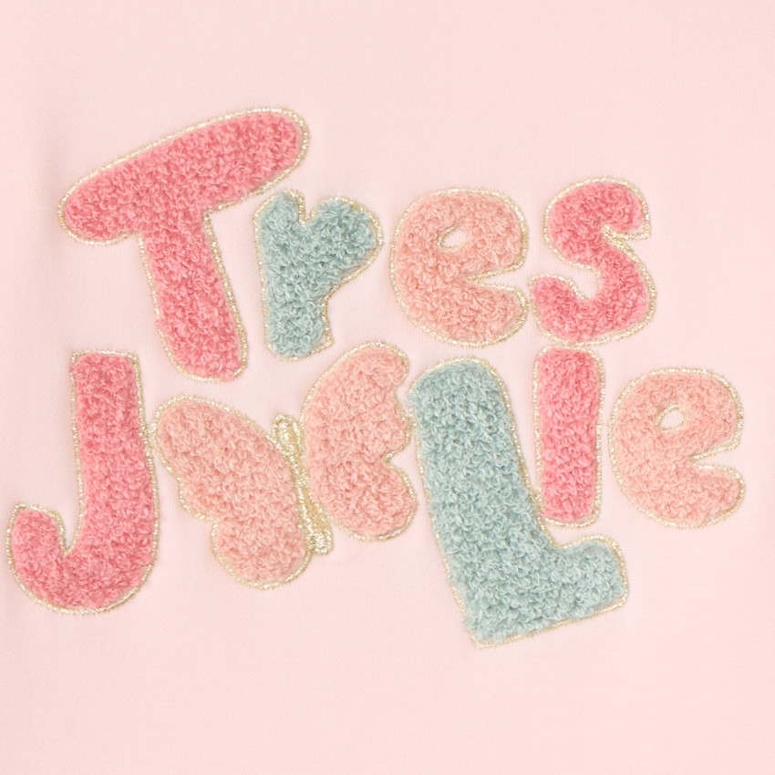 Sweatshirt van fleece met 3D lusjespatches voor babymeisje 