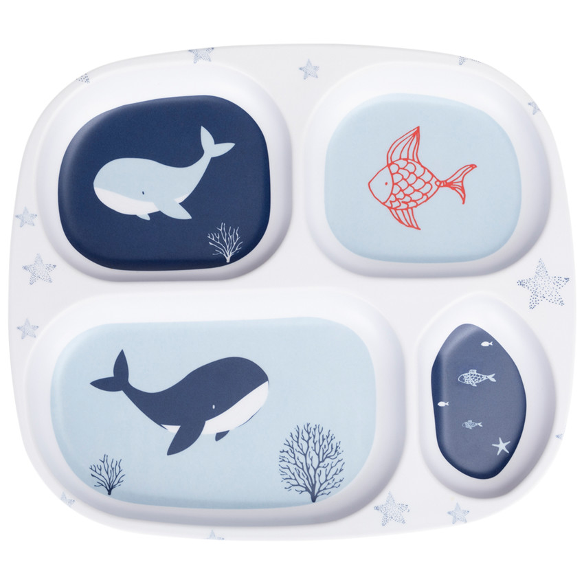Assiettes à compartiments en mélaminé - Pretty Sea 
