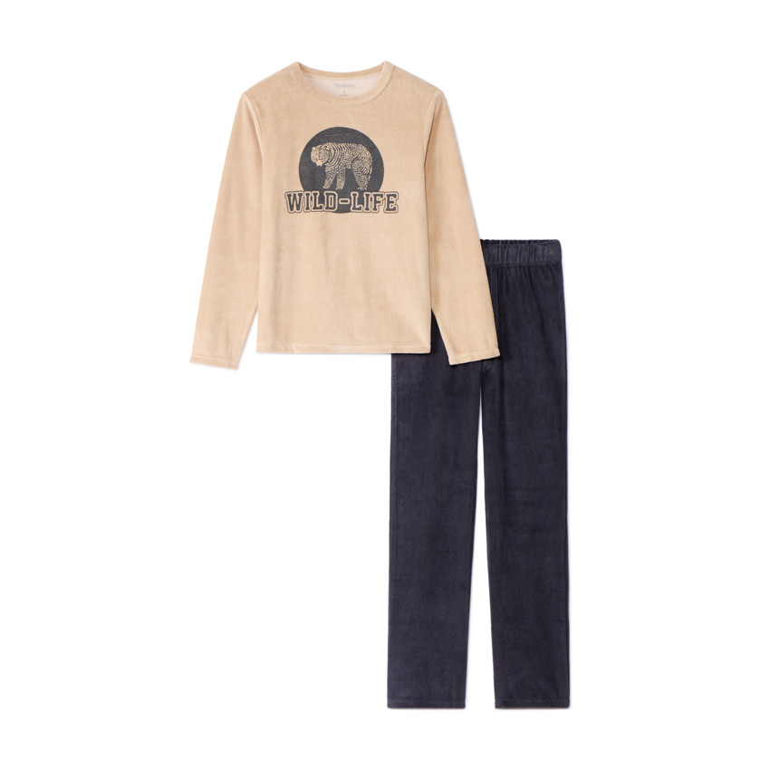 Set pyjama 2 pièces en velours fantaisie pour garçon  