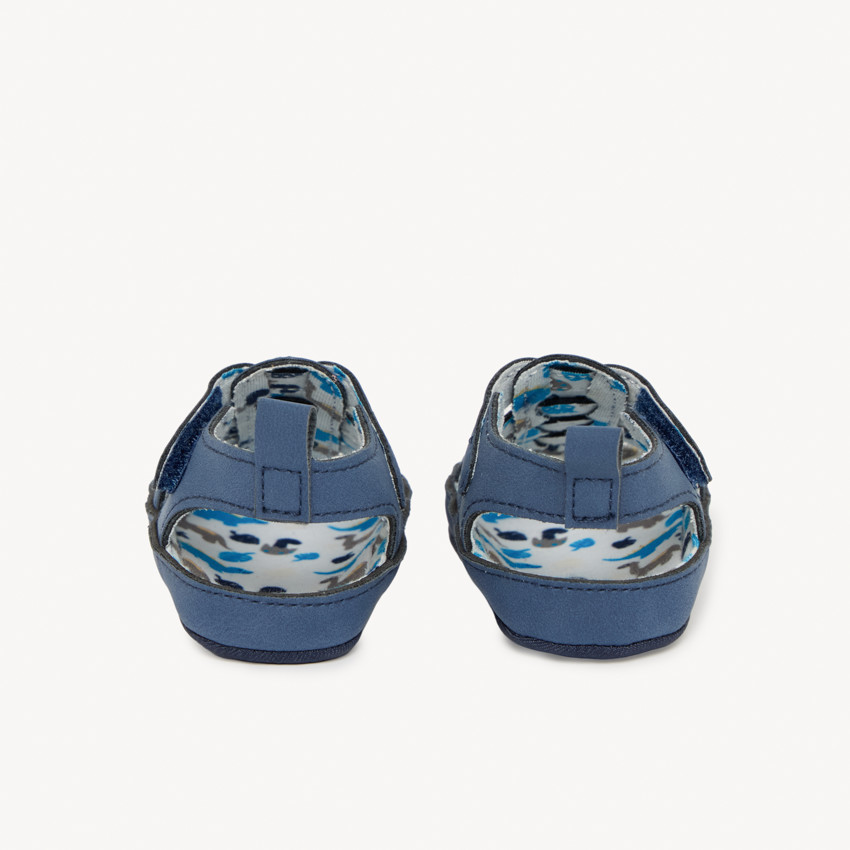 Sandales fermées à scratch et doublure imprimée pour bébé garçon 