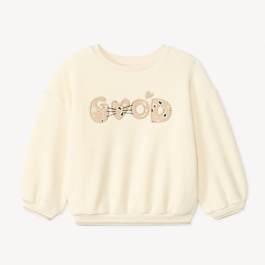 Sweatshirt fleece oversize voor babymeisje 