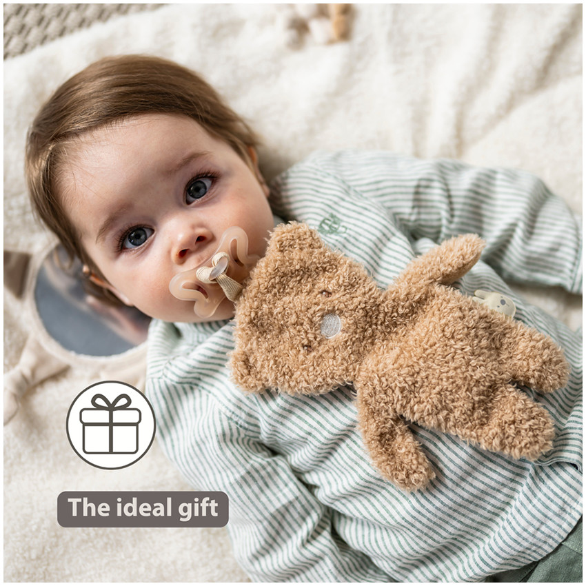 Attache sucette Doudou Ours Teddy Bouclette 