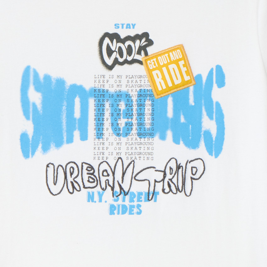 T-shirt manches courtes print skateboard garçon 