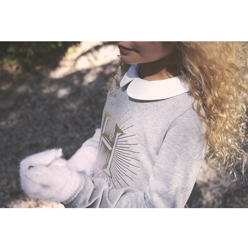 Gebreide wanten met bontlook voor meisjes 