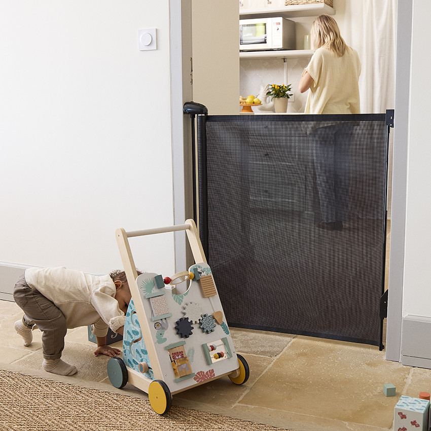 Barrière de sécurité rétractable 140 cm noir 