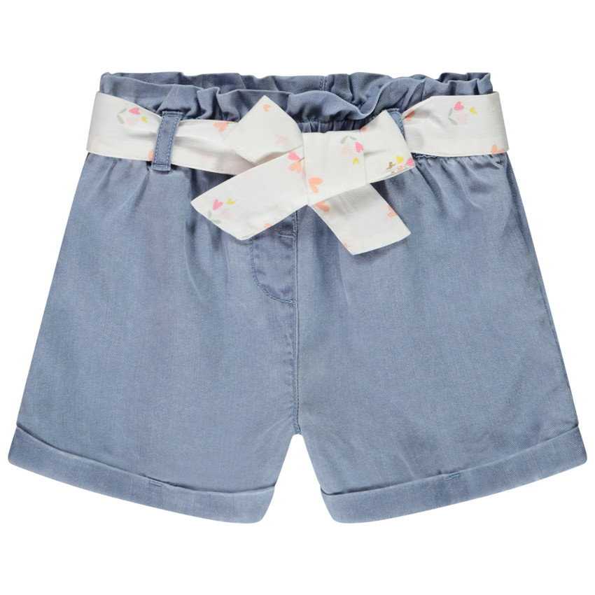 Short van stof met strikceintuur voor baby meisjes 
