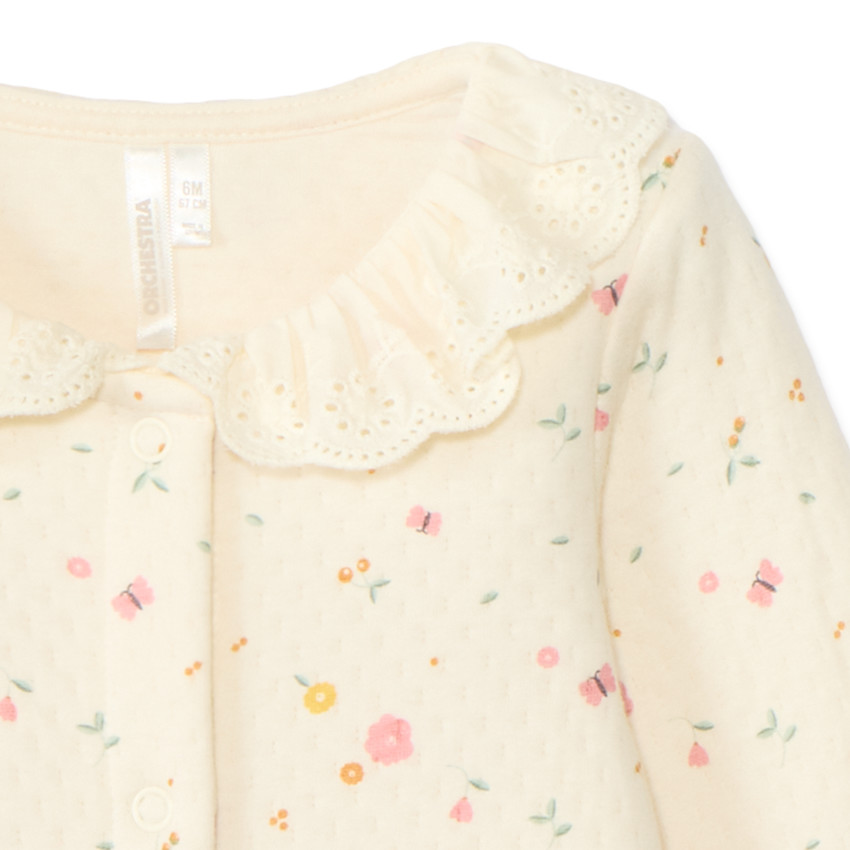 Lange doorgestikte jumpsuit met bloemenprint voor meisjes 