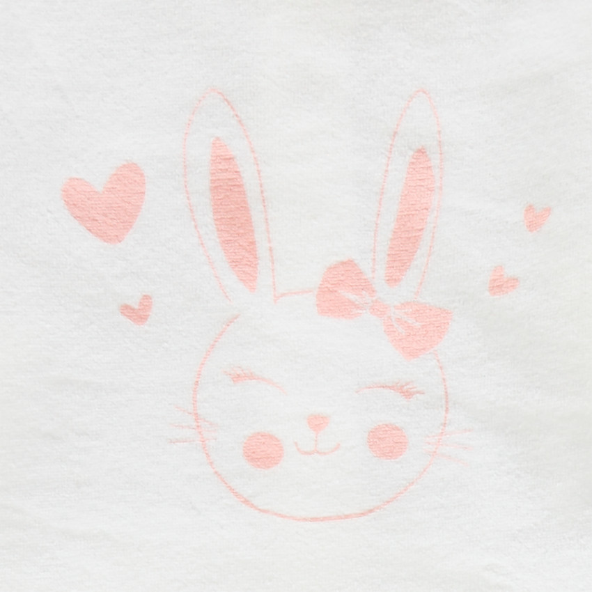 Fluwelen pyjama met print van konijnen en hartjes 