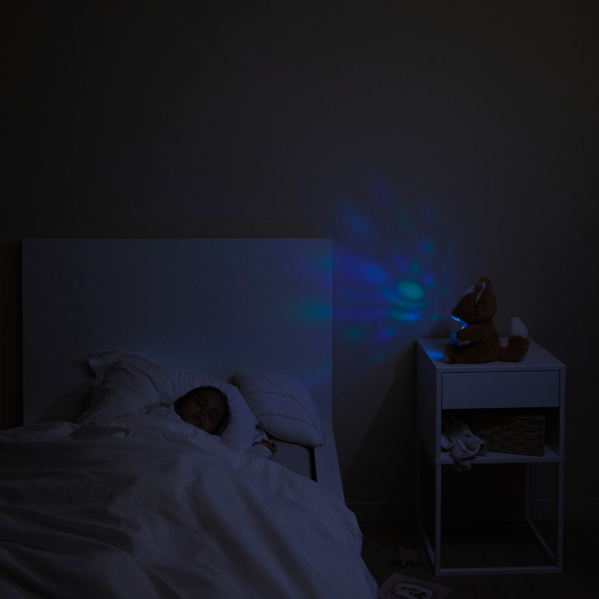 Peluche veilleuse avec projecteur Gaspard le renard 