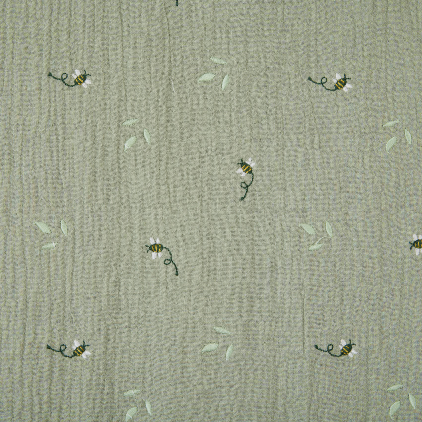 Gigoteuse brodée en double gaze TOG 2 Promenade Bucolique vert 